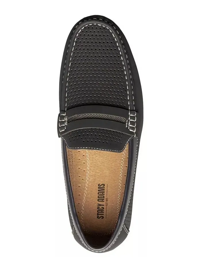Мужские мокасины Corby Toe Saddle Slip-on Loafer Stacy Adams — изображение 4 из 8, темно-синий