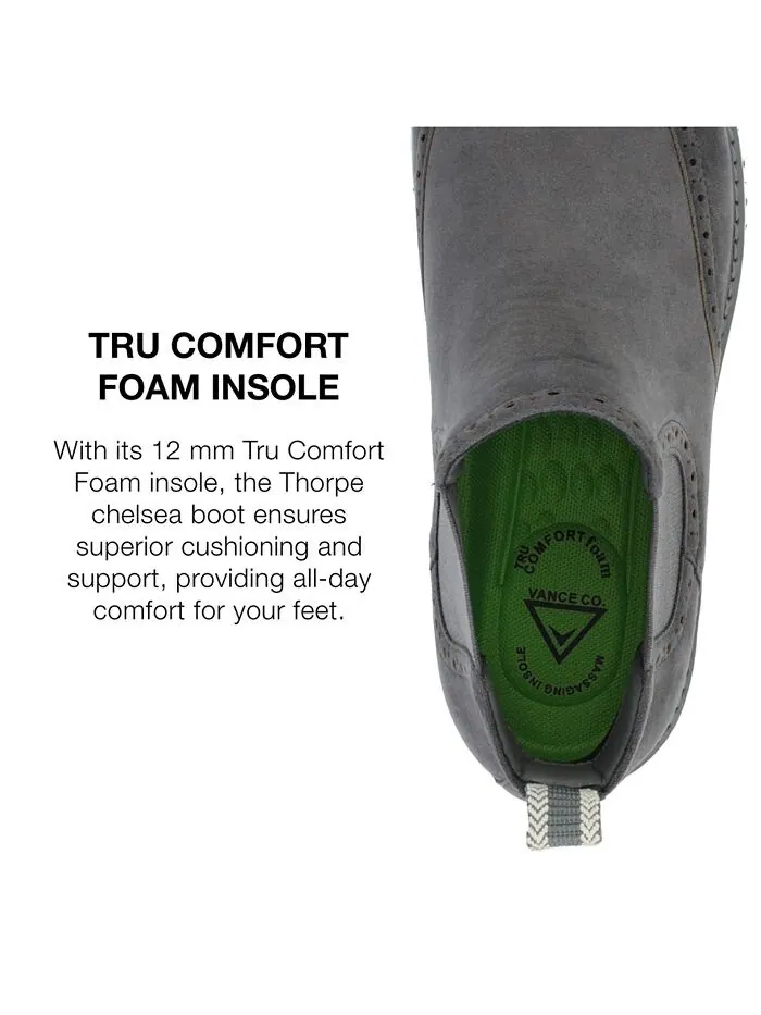 Мужские ботинки челси без шнуровки Thorpe Tru Comfort Foam Wingtip Vance Co. — изображение 6 из 8, серый
