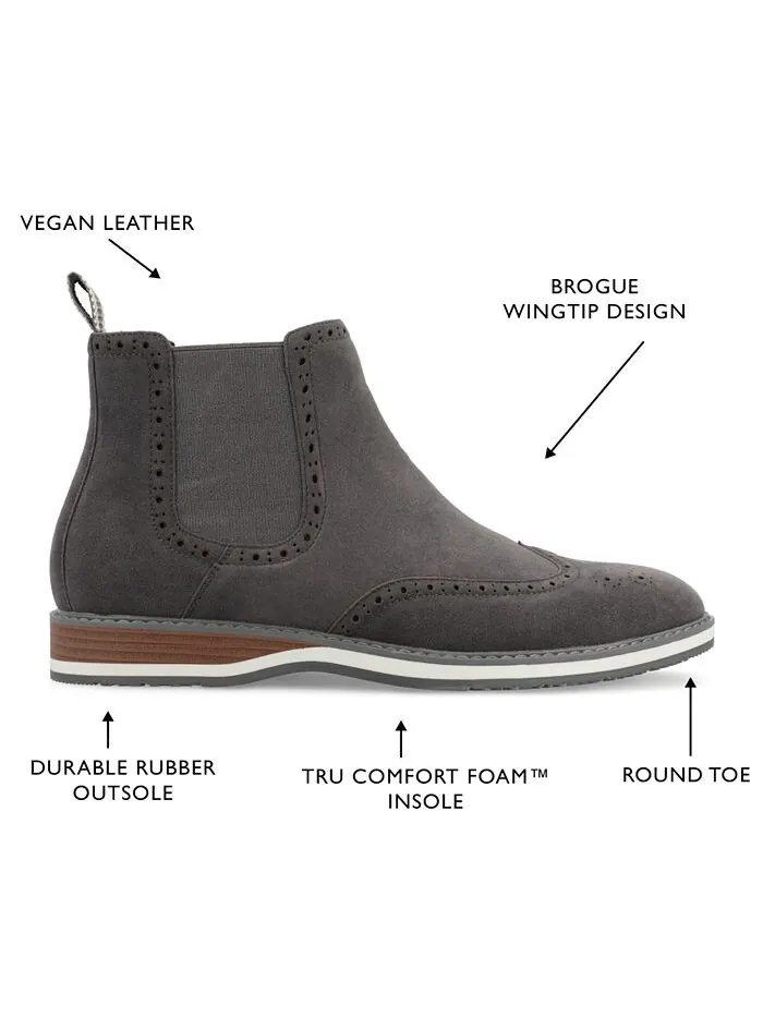 Мужские ботинки челси без шнуровки Thorpe Tru Comfort Foam Wingtip Vance Co. — изображение 8 из 8, серый