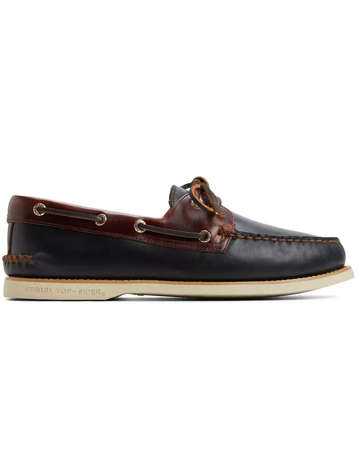 Мужские лодочные туфли Gold Cup Authentic Original с двумя шнуровками Sperry — изображение 2 из 5, черный/коричневый