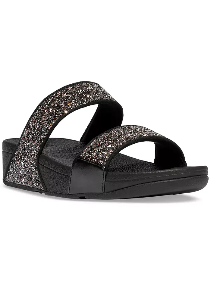 Женские босоножки-танкетки Lulu Multi-Tonal Glitter FitFlop — изображение 1 из 5, черный мульти