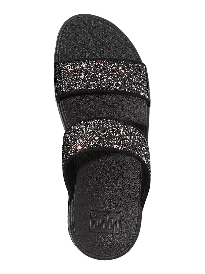 Женские босоножки-танкетки Lulu Multi-Tonal Glitter FitFlop — изображение 3 из 5, черный мульти