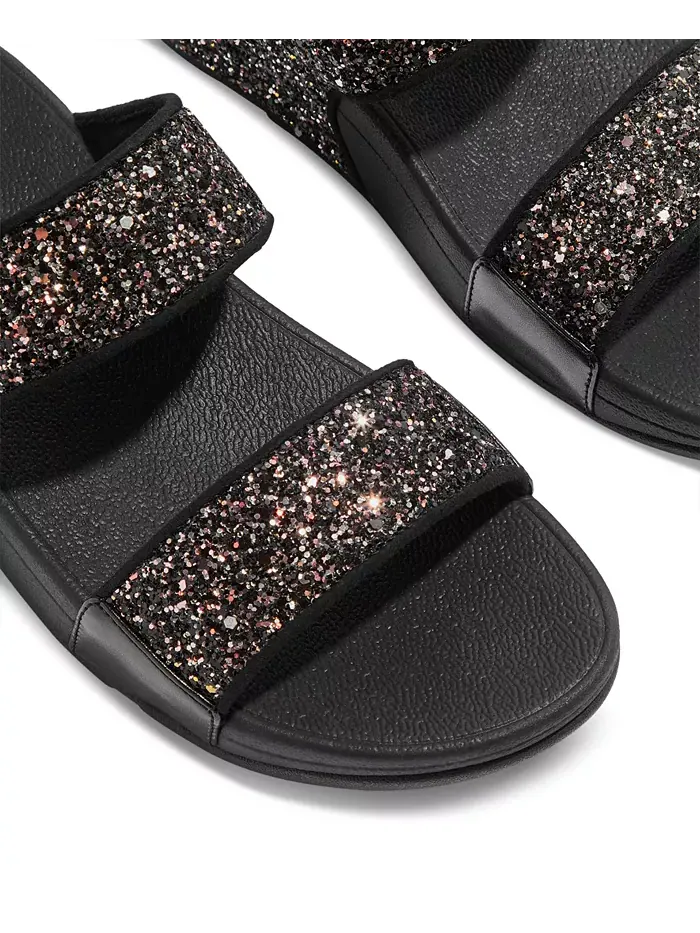 Женские босоножки-танкетки Lulu Multi-Tonal Glitter FitFlop — изображение 4 из 5, черный мульти