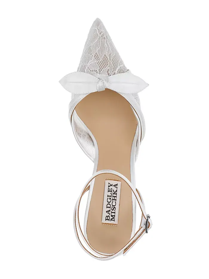 Женские туфли-лодочки Josie с острым носом Badgley Mischka — изображение 3 из 5, белый
