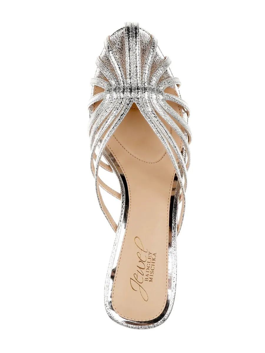 Женские сандалии Ilaria Dress Sandals Jewel Badgley Mischka — изображение 4 из 5, серебристый