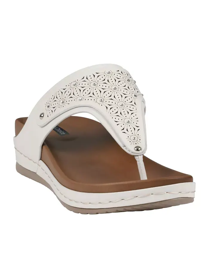 Женские сандалии Tani Thong на клиновидной подошве GC Shoes — изображение 1 из 5, белый