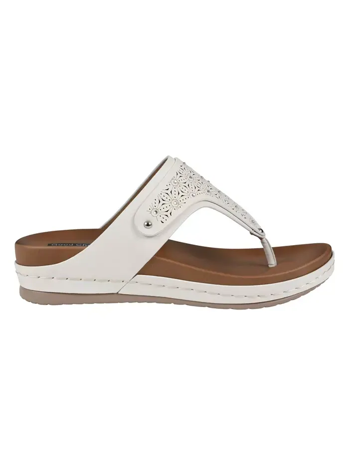 Женские сандалии Tani Thong на клиновидной подошве GC Shoes — изображение 2 из 5, белый