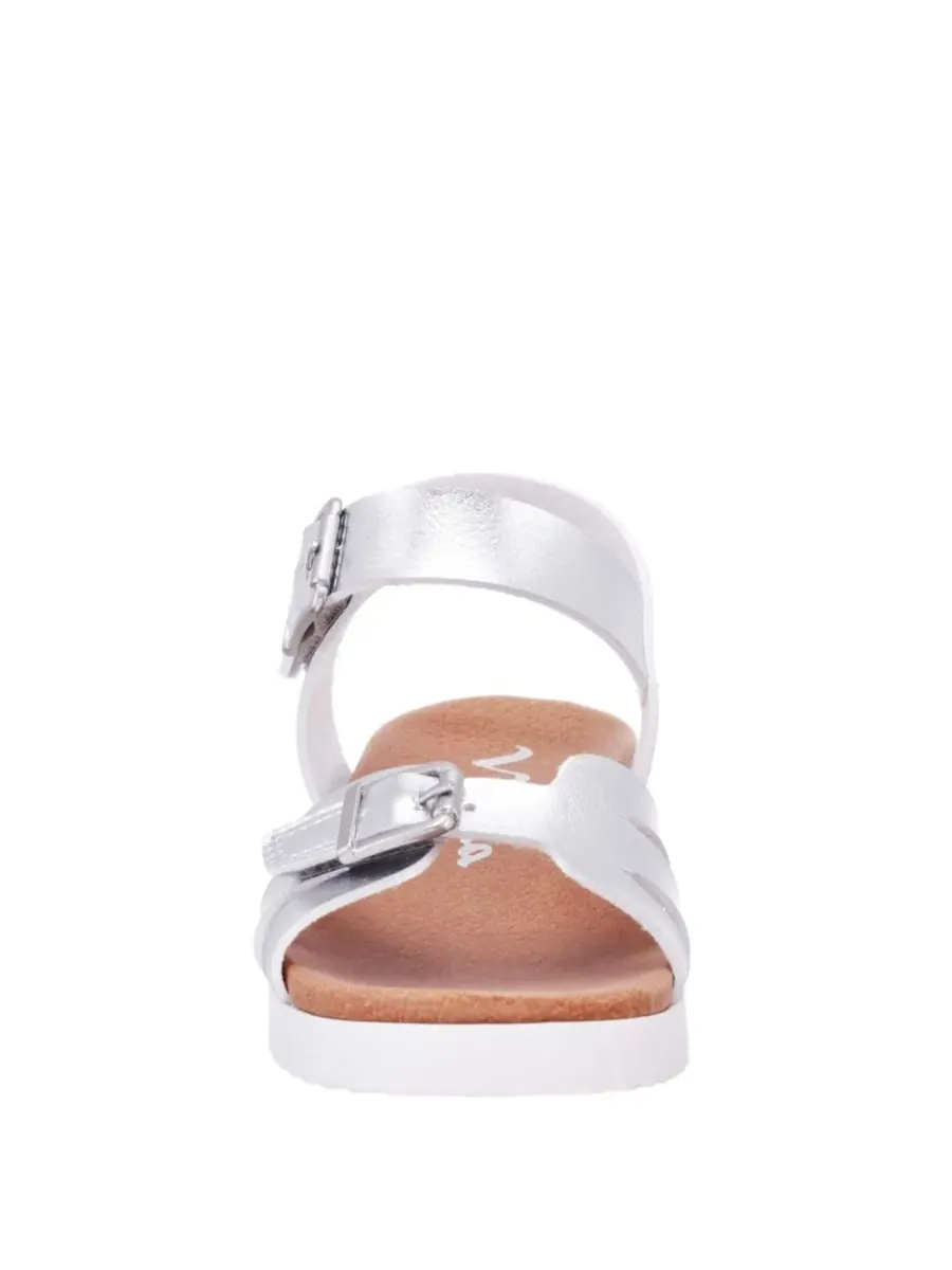Балетки с регулируемой пряжкой Lacey Metallic Nina — изображение 3 из 7, серебряный