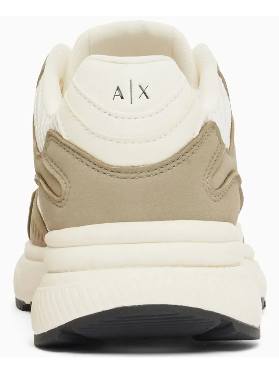 Мужские кроссовки Lucky из микрозамши A|X Armani Exchange — изображение 3 из 5, оливковый/белый