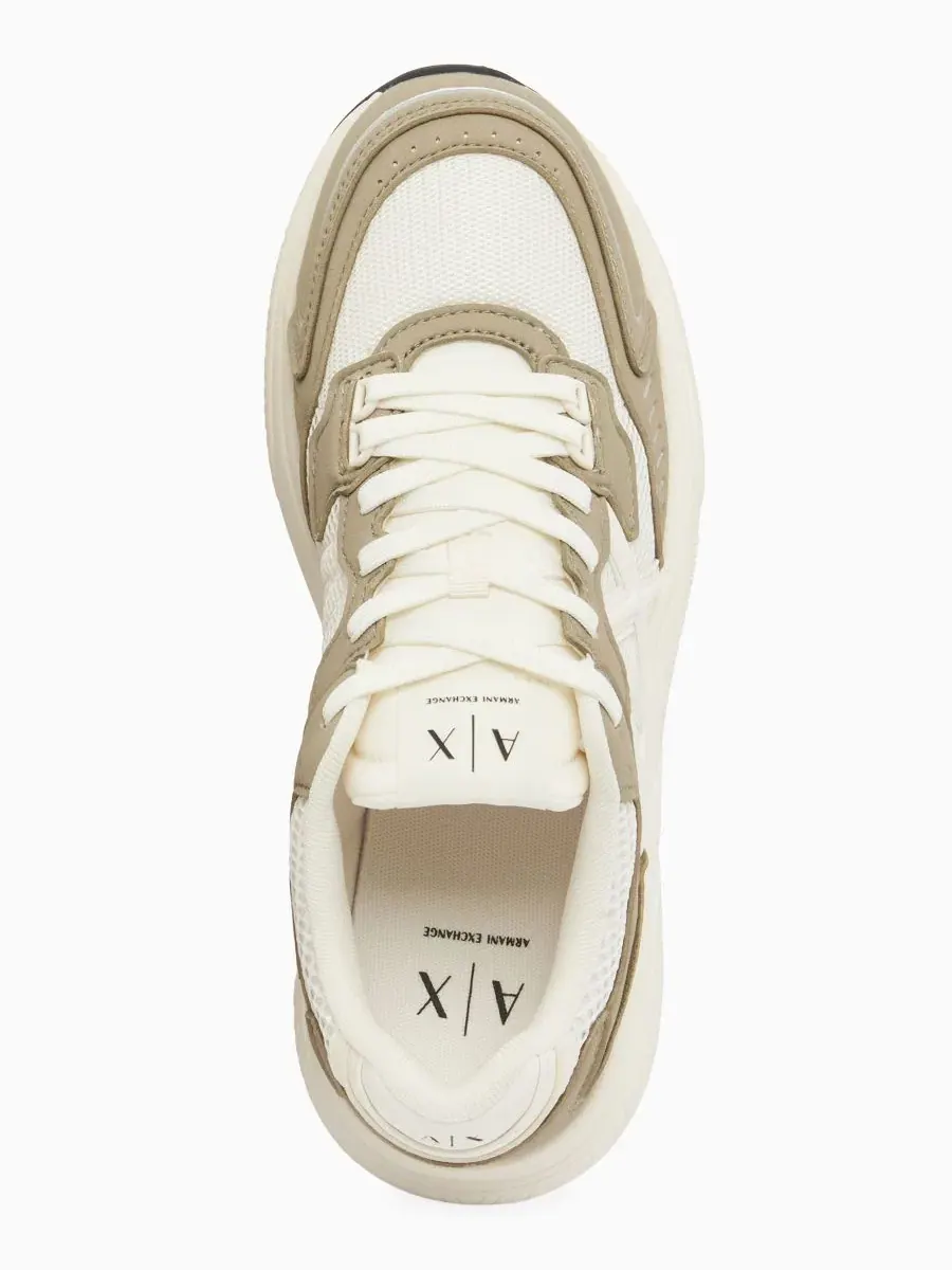 Мужские кроссовки Lucky из микрозамши A|X Armani Exchange — изображение 4 из 5, оливковый/белый