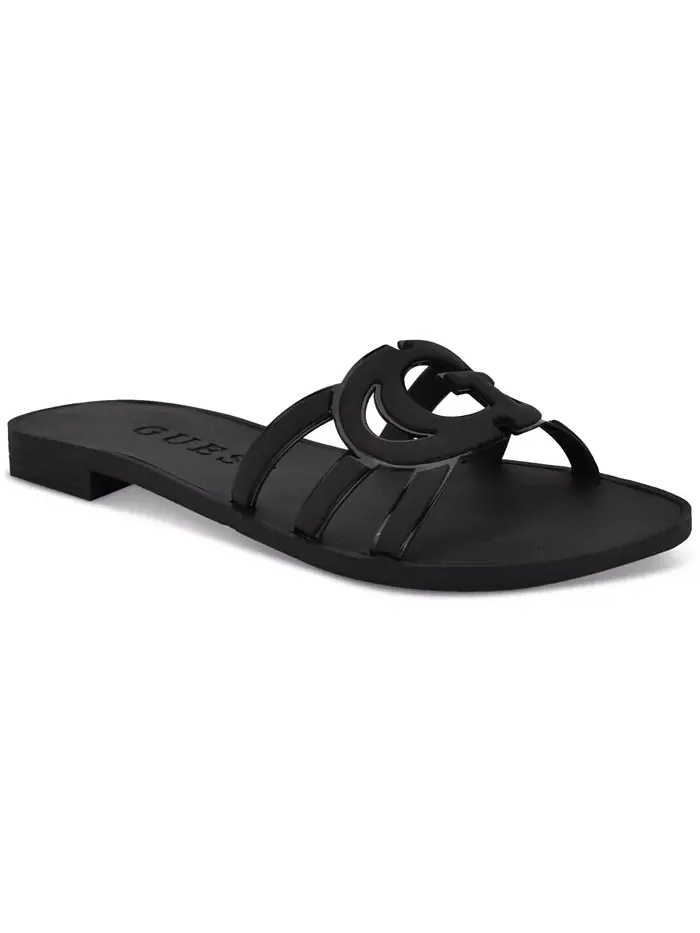 Эластичные сандалии Elyho Logo Cutout Flat Jelly Slide с вырезанным логотипом GUESS