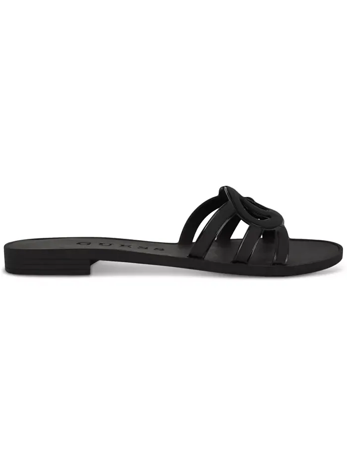 Эластичные сандалии Elyho Logo Cutout Flat Jelly Slide с вырезанным логотипом GUESS — изображение 2 из 5, черный