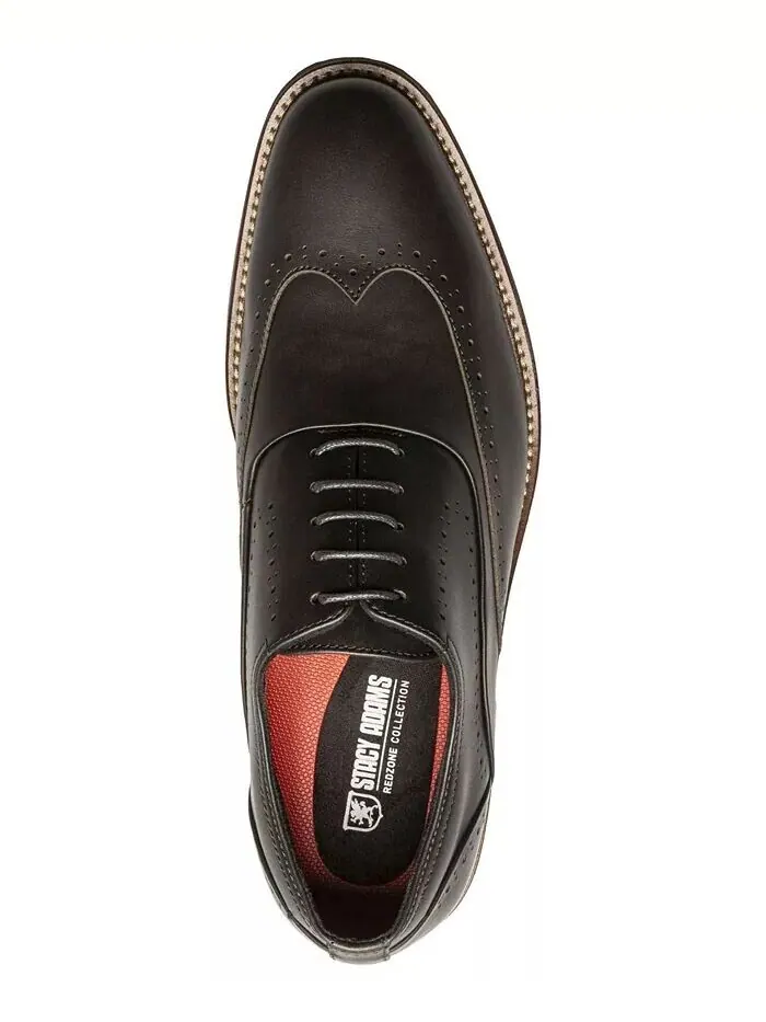 Мужские кожаные туфли-оксфорды Macarthur Wingtip Stacy Adams — изображение 4 из 8, черный
