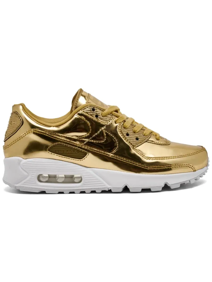 Кроссовки женские с металлическим верхом Nike Air Max 90 SP — изображение 2 из 6, металлик золотистый
