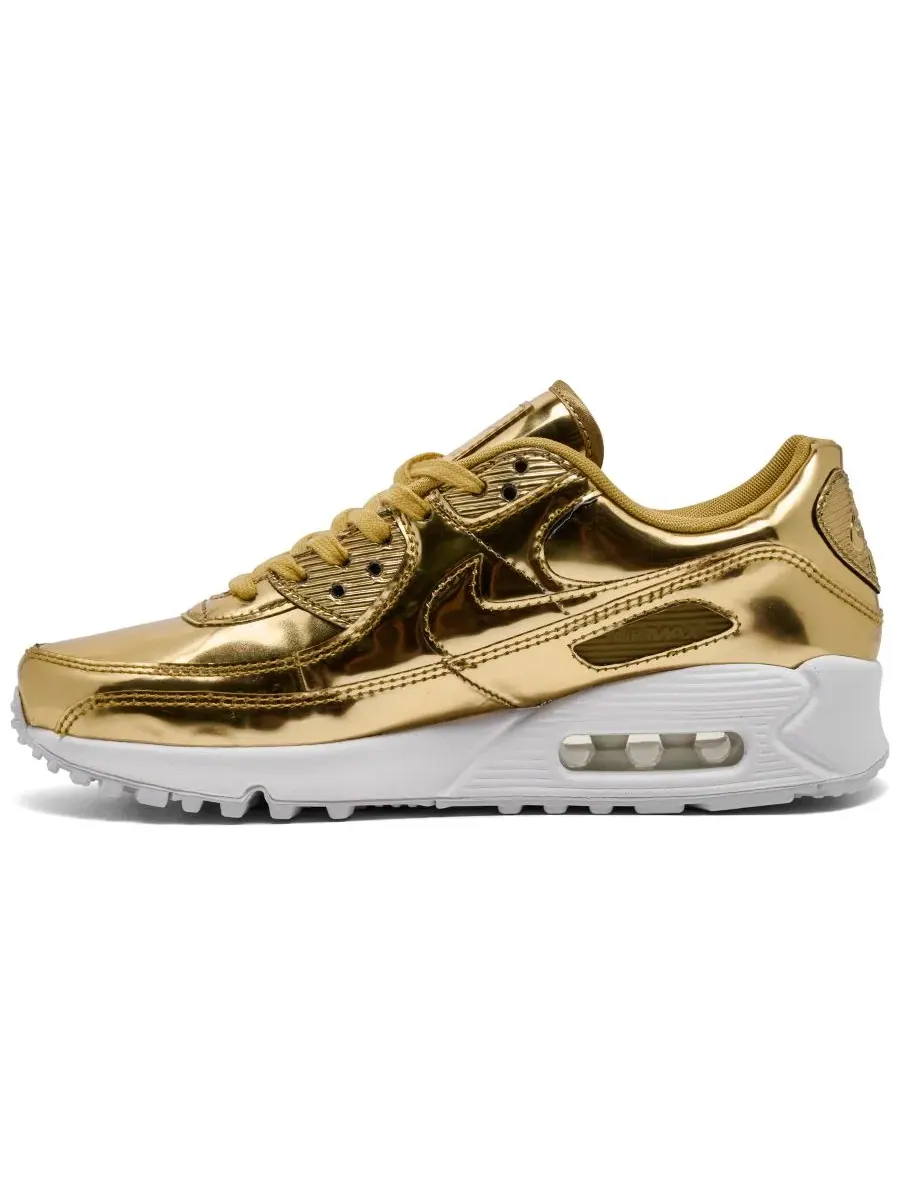 Кроссовки женские с металлическим верхом Nike Air Max 90 SP — изображение 3 из 6, металлик золотистый