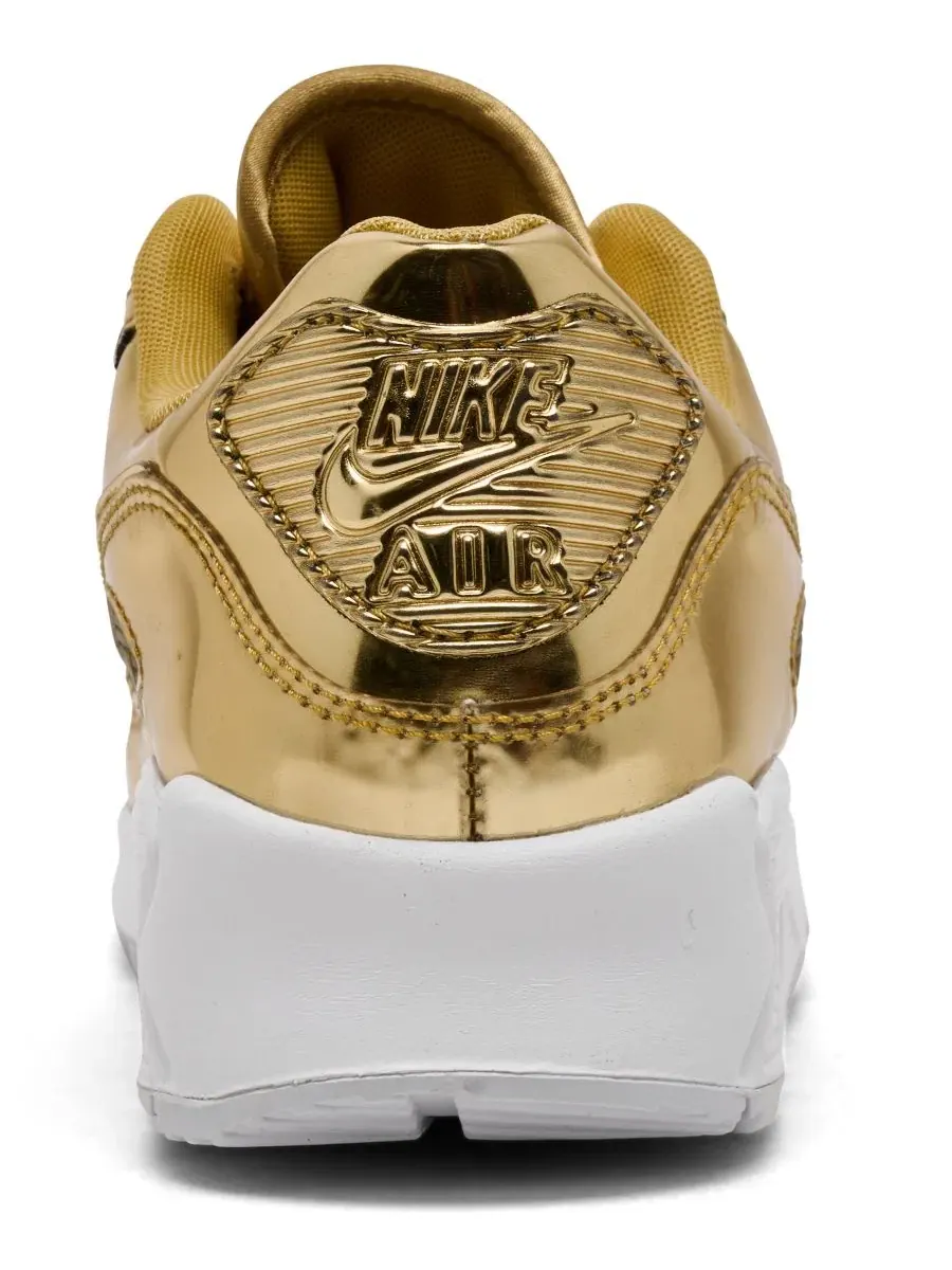 Кроссовки женские с металлическим верхом Nike Air Max 90 SP — изображение 4 из 6, металлик золотистый