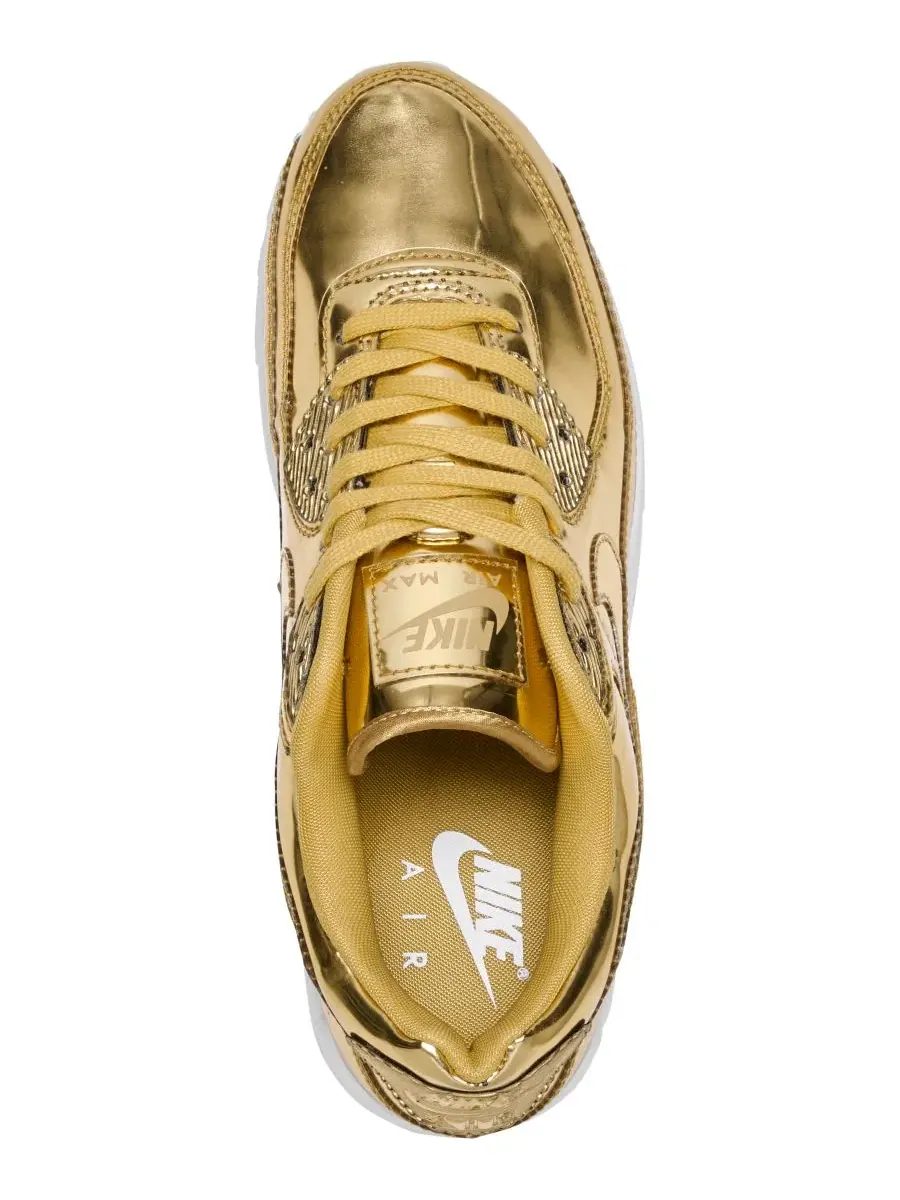 Кроссовки женские с металлическим верхом Nike Air Max 90 SP — изображение 5 из 6, металлик золотистый