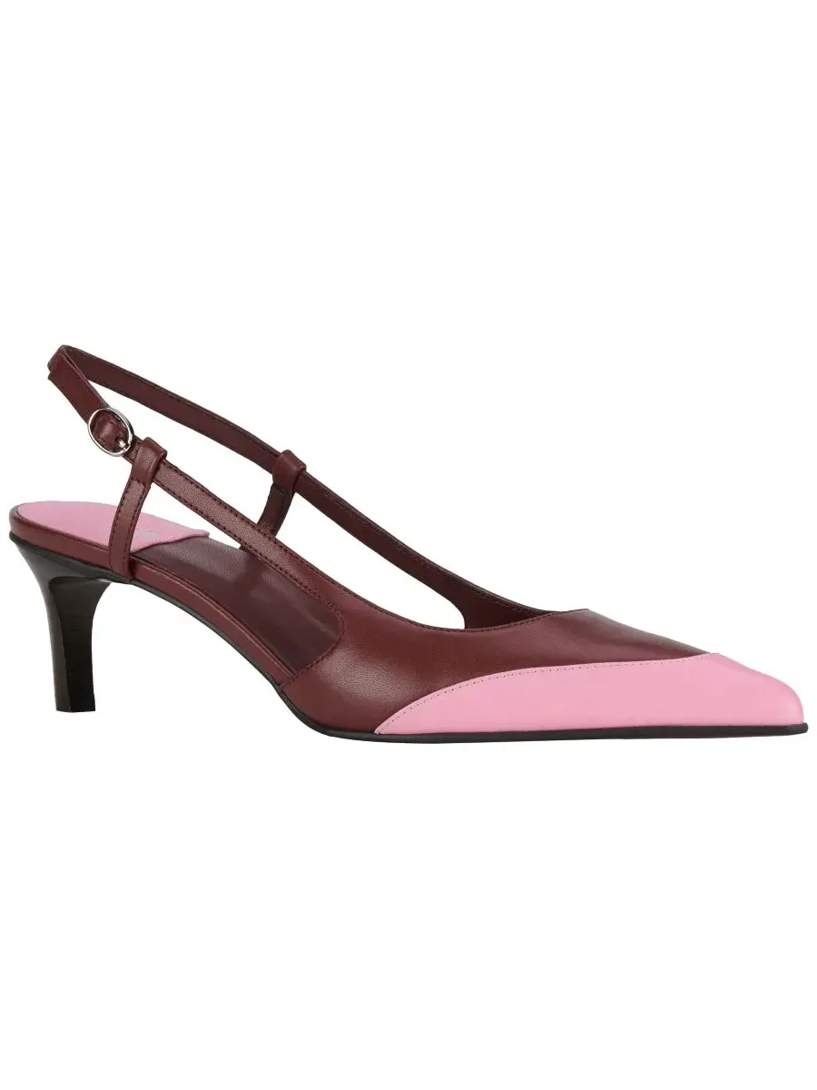 Туфли-лодочки Booshky Cap-Toe Slingback Pumps Jeffrey Campbell — изображение 1 из 5, винный/розовый