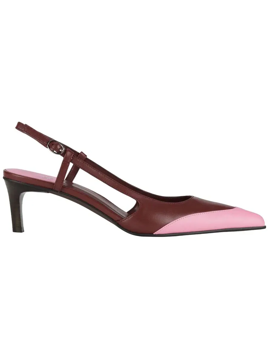 Туфли-лодочки Booshky Cap-Toe Slingback Pumps Jeffrey Campbell — изображение 2 из 5, винный/розовый