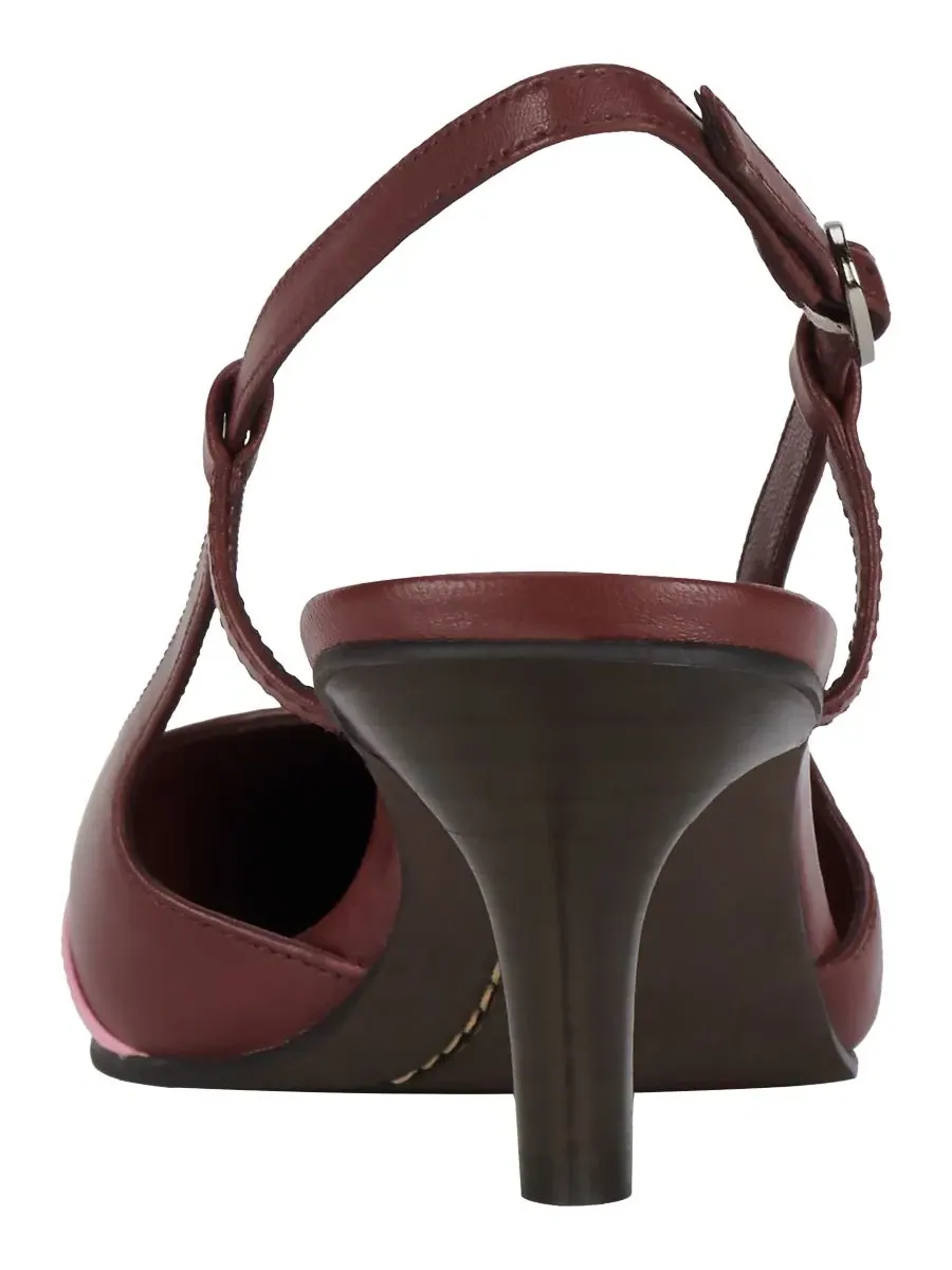 Туфли-лодочки Booshky Cap-Toe Slingback Pumps Jeffrey Campbell — изображение 3 из 5, винный/розовый