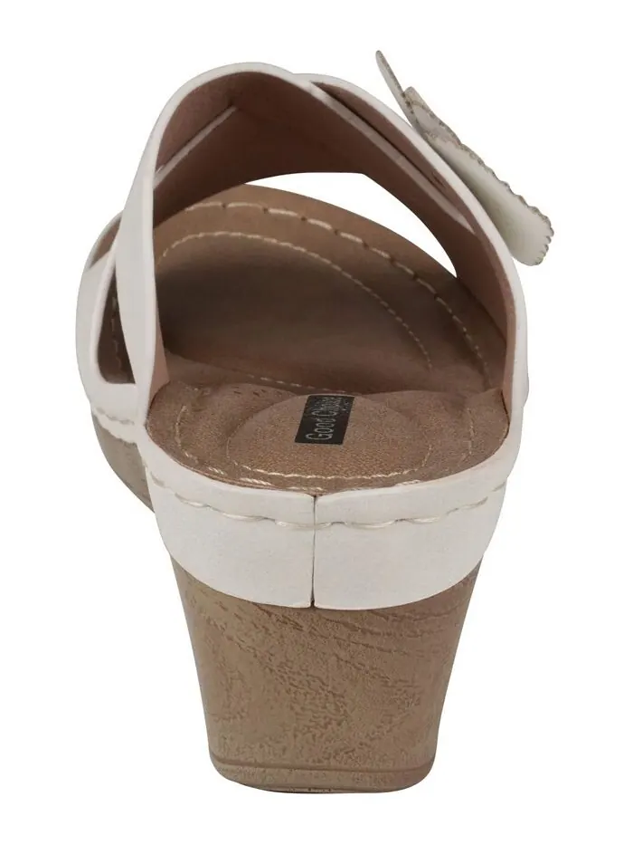 Женские босоножки Selly на танкетке с цветочным принтом GC Shoes — изображение 3 из 5, белый
