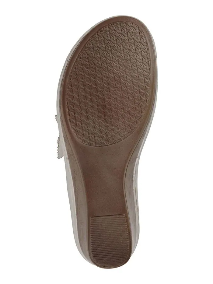 Женские босоножки Selly на танкетке с цветочным принтом GC Shoes — изображение 5 из 5, белый