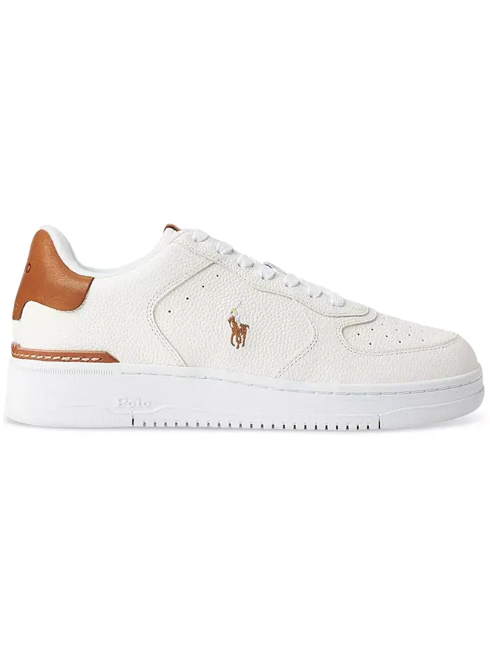 Мужские кроссовки Masters Court на шнуровке Polo Ralph Lauren — изображение 2 из 7, белый/бежевый