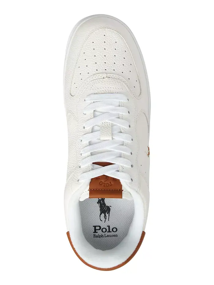 Мужские кроссовки Masters Court на шнуровке Polo Ralph Lauren — изображение 4 из 7, белый/бежевый