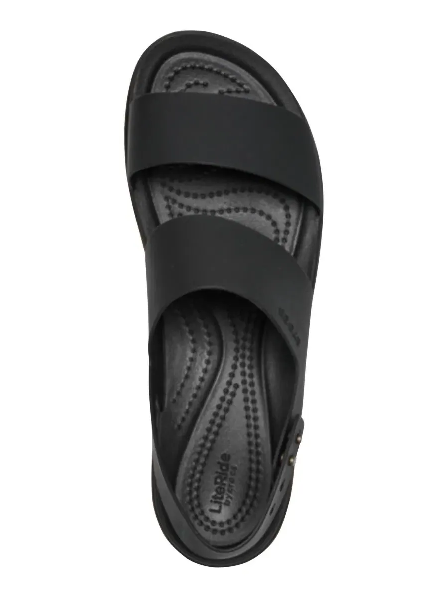 Женские босоножки-танкетки Brooklyn Cork Low Wedge, бренд Crocs — изображение 5 из 6, черный
