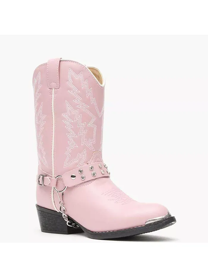 Детские ботинки в стиле вестерн со стразами Lil' Pink Durango — изображение 1 из 7, розовый