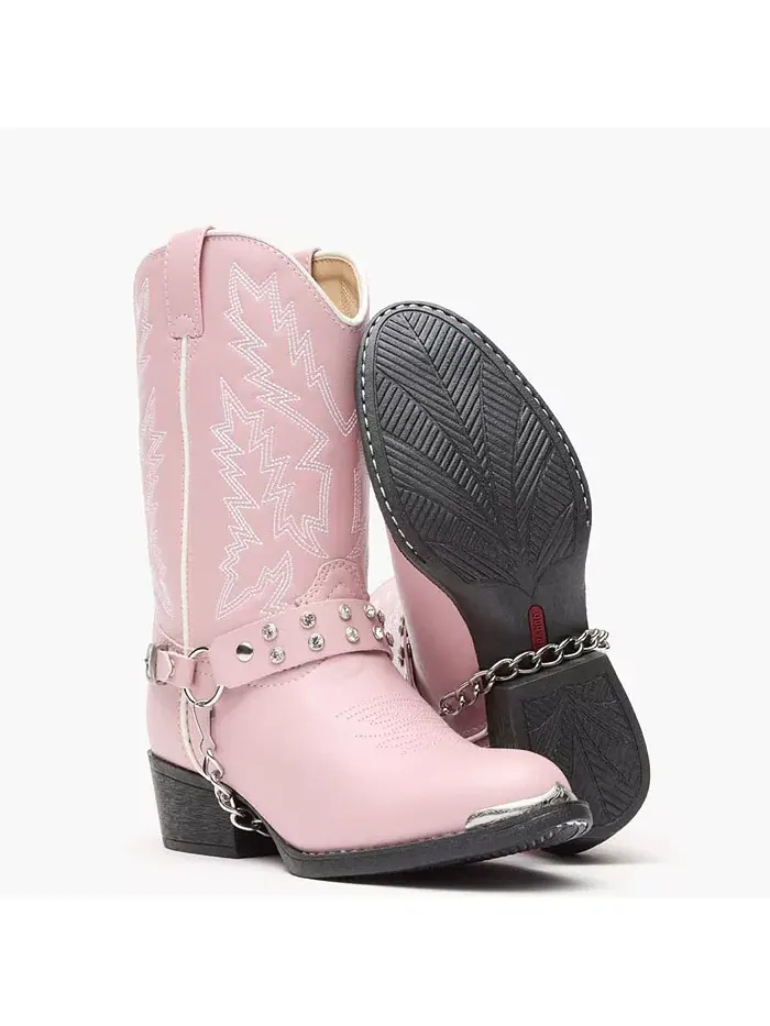 Детские ботинки в стиле вестерн со стразами Lil' Pink Durango — изображение 2 из 7, розовый