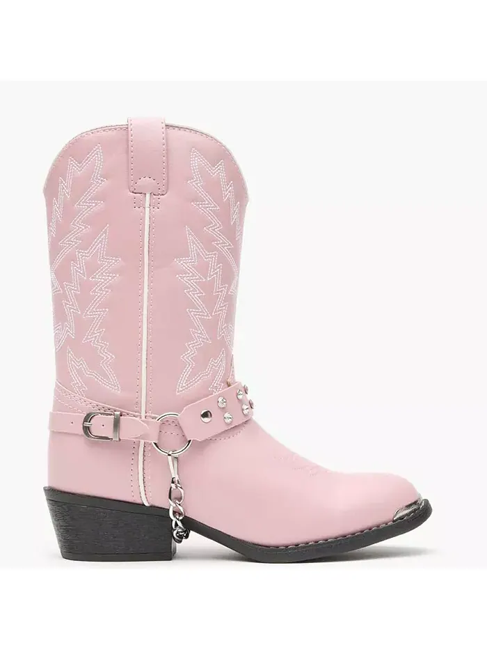Детские ботинки в стиле вестерн со стразами Lil' Pink Durango — изображение 5 из 7, розовый
