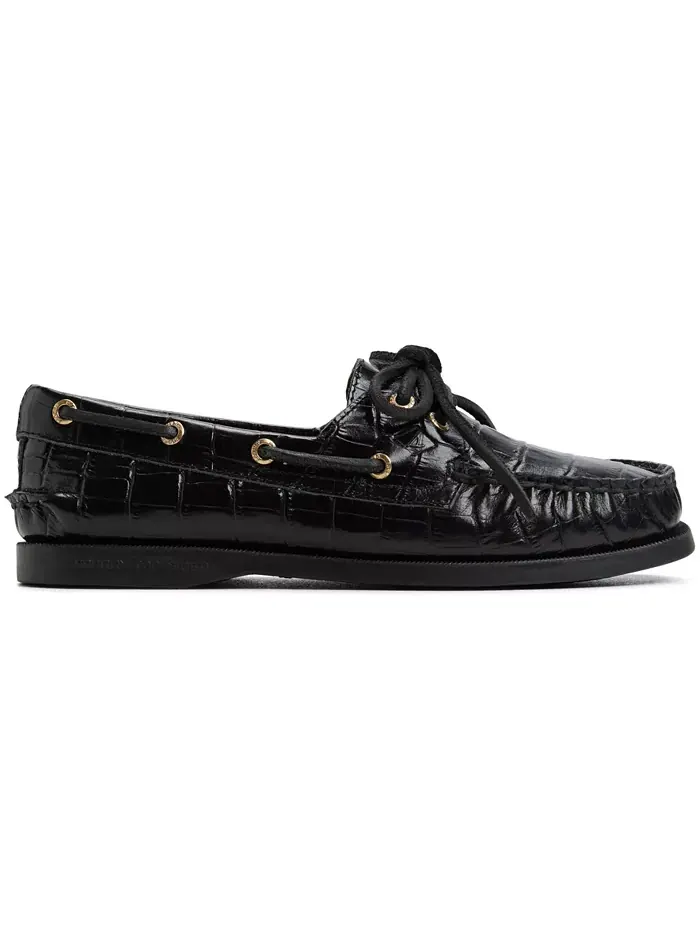 Женские классические лодочные туфли Sperry Authentic Original 2 Eye — изображение 2 из 7, черный