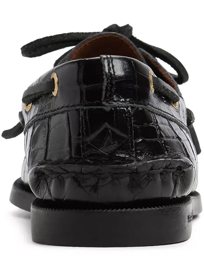 Женские классические лодочные туфли Sperry Authentic Original 2 Eye — изображение 3 из 7, черный