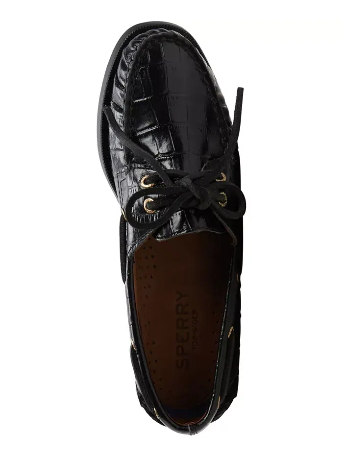 Женские классические лодочные туфли Sperry Authentic Original 2 Eye — изображение 4 из 7, черный