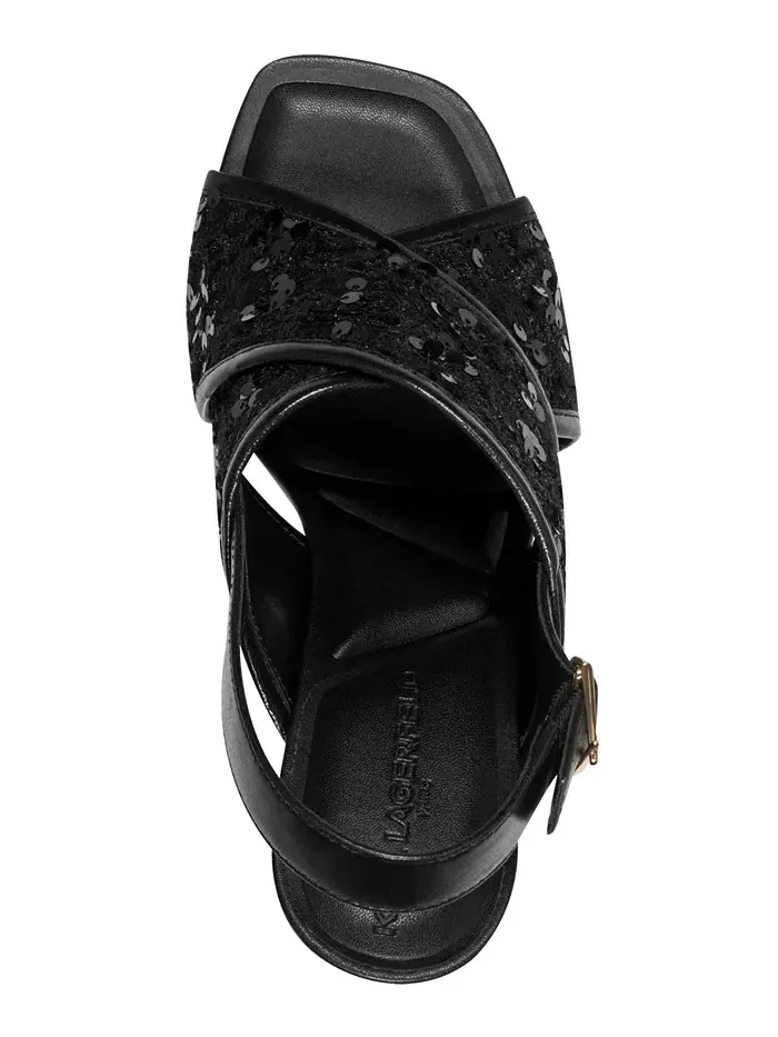 Босоножки с пайетками Colbie X band Karl Lagerfeld Paris — изображение 4 из 5, черный