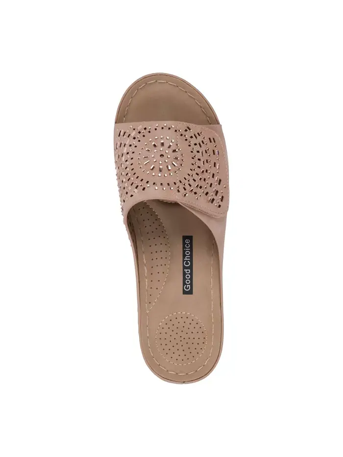 Женские босоножки Adrina на платформе с декоративными элементами GC Shoes — изображение 4 из 5, пудровый розовый