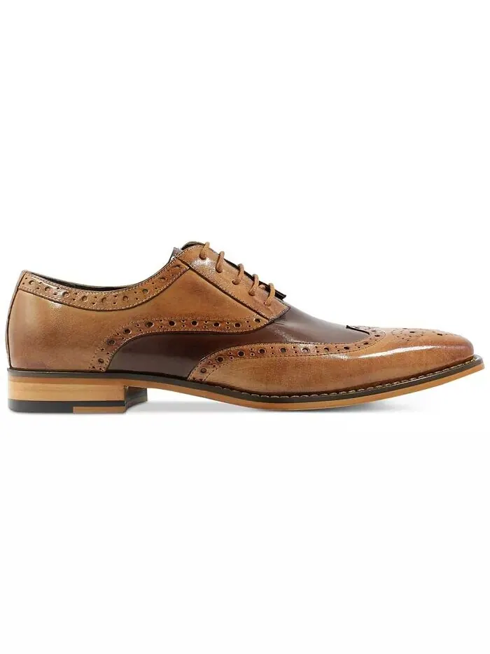 Мужские оксфорды Tinsley Wingtip Stacy Adams — изображение 2 из 5, бежевый/коричневый