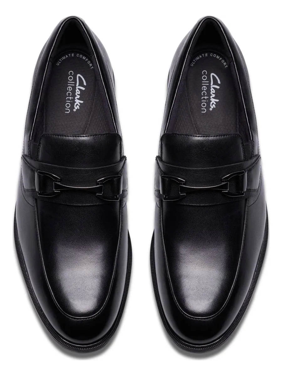Лоферы мужские Clarks Steadwell Bit без шнурков, кожаные — изображение 4 из 7, черный
