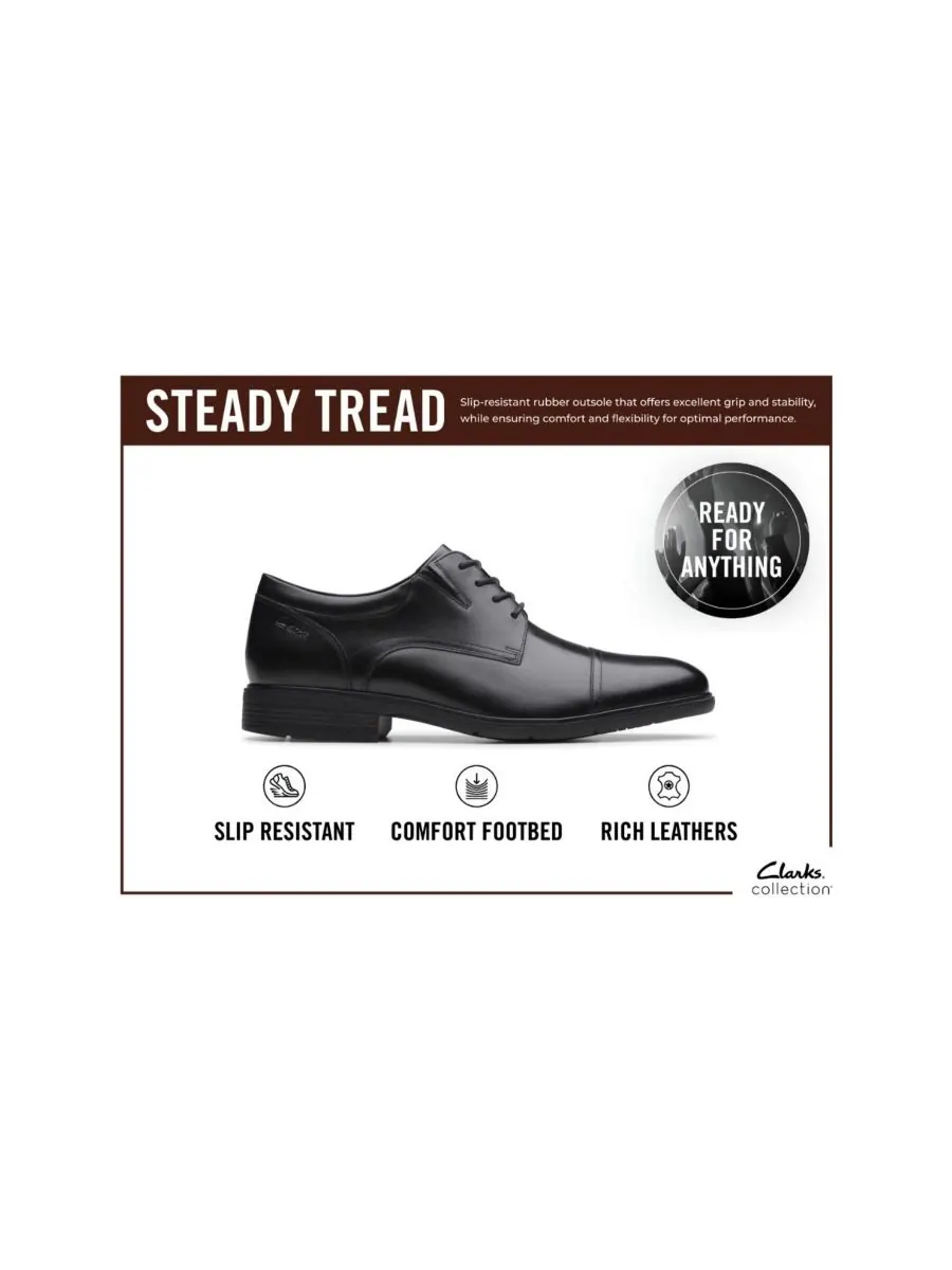 Лоферы мужские Clarks Steadwell Bit без шнурков, кожаные — изображение 7 из 7, черный