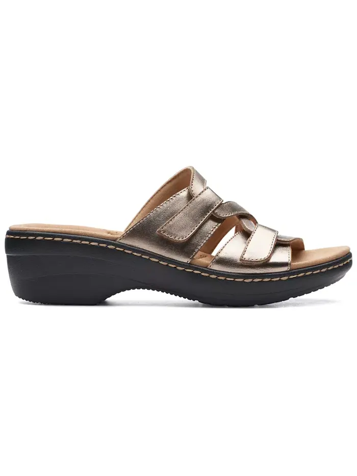 Сандалии женские Clarks Merliah Karli на плоской подошве без застежки — изображение 2 из 8, серебристый