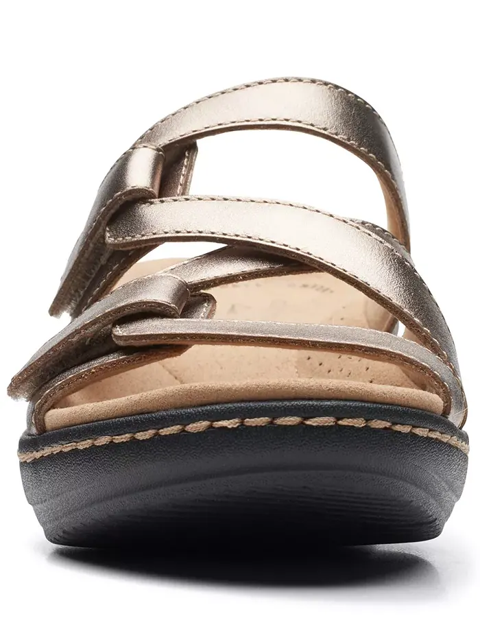 Сандалии женские Clarks Merliah Karli на плоской подошве без застежки — изображение 6 из 8, серебристый