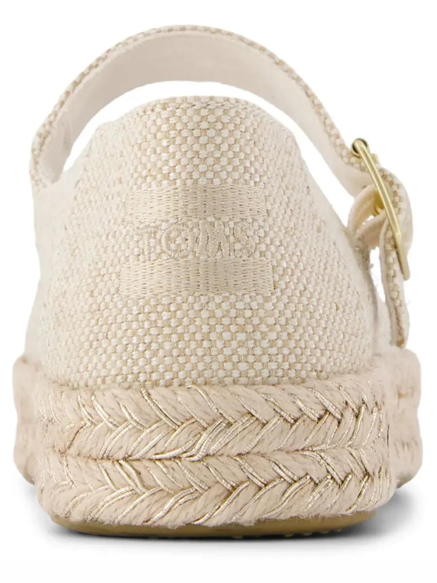 Женские эспадрильи Carolina Mary Jane Flats TOMS, Champagne Glimmer Canvas — изображение 3 из 5