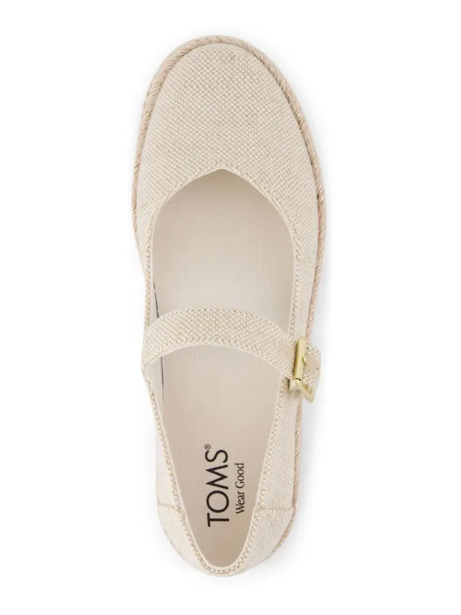 Женские эспадрильи Carolina Mary Jane Flats TOMS, Champagne Glimmer Canvas — изображение 4 из 5