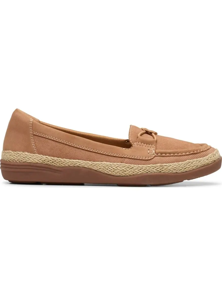 Женские балетки Elaina Milly без шнурков Clarks — изображение 2 из 6, бежевый