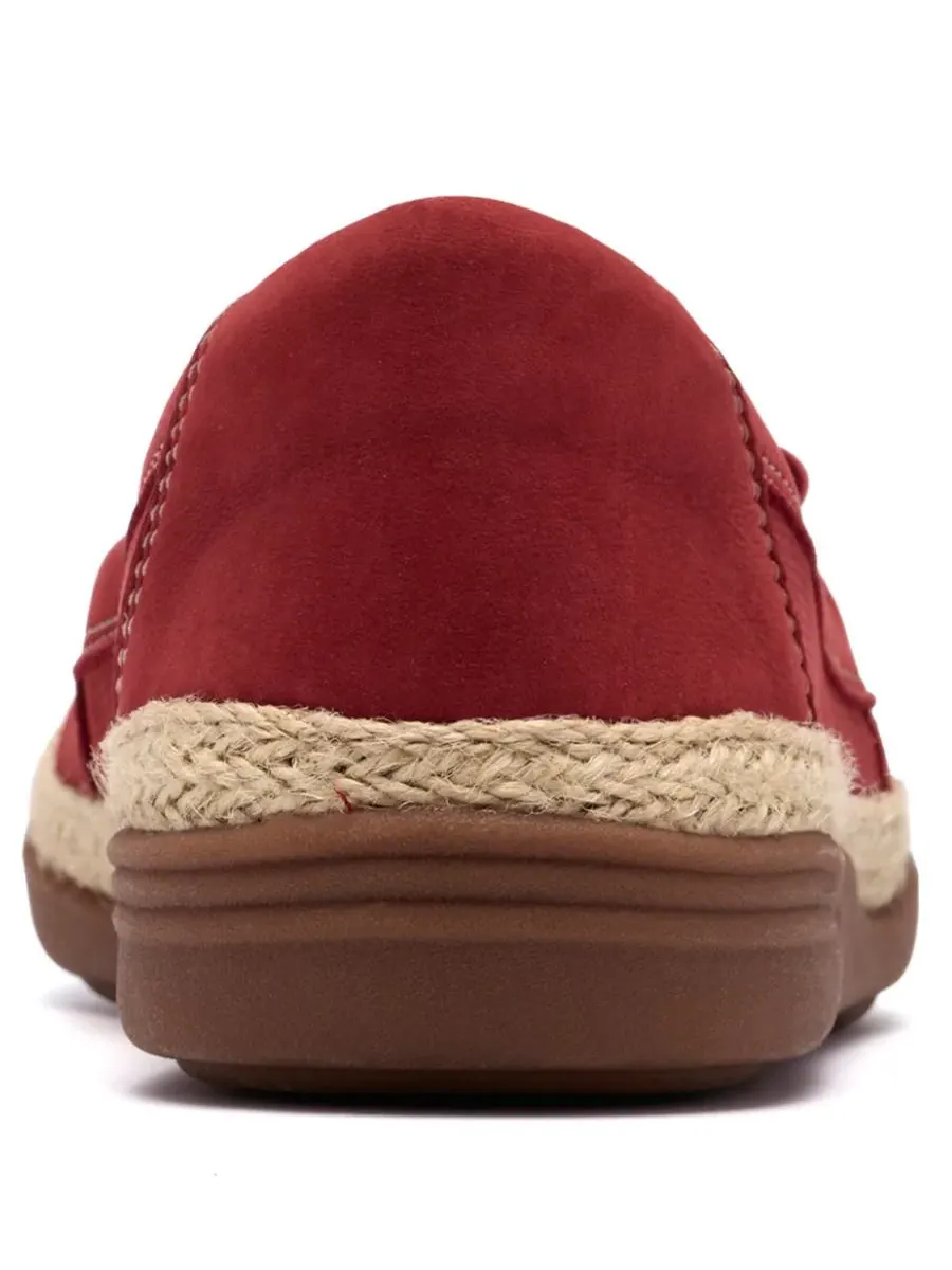 Балетки женские Clarks Elaina Milly, без шнурков, красный нубук — изображение 3 из 6