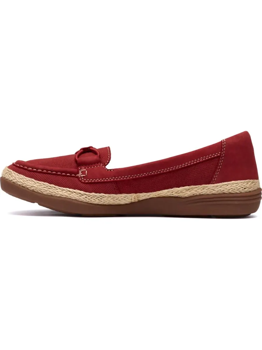 Балетки женские Clarks Elaina Milly, без шнурков, красный нубук — изображение 6 из 6