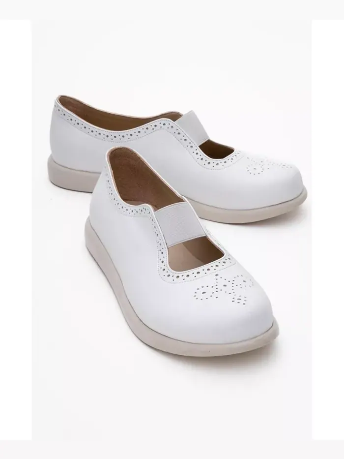 Кожаные эластичные балетки CHELLE (женские) Forever & Always Shoes — изображение 2 из 5, белый