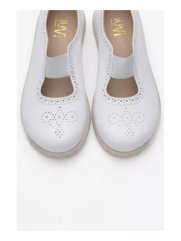 Кожаные эластичные балетки CHELLE (женские) Forever & Always Shoes — изображение 3 из 5, белый