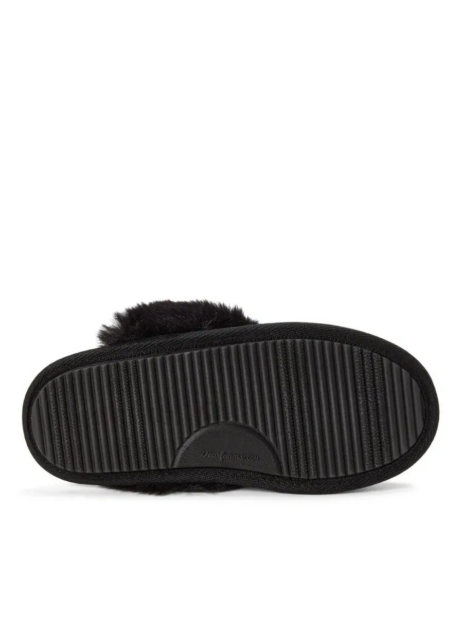 Женские тапочки-слайды из велюра с вышивкой, модель Halloween Velour Scuff Dearfoams — изображение 5 из 7, черный